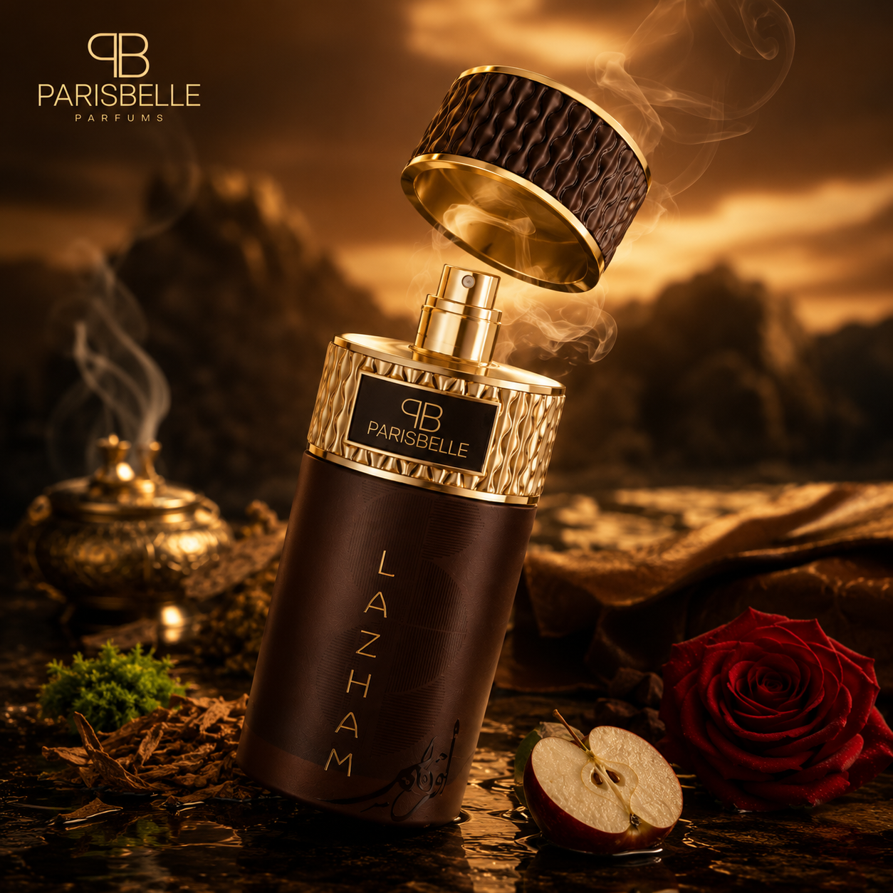 Lazham by Parisbelle - open cap with smoke and rose